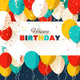 Happy Birthday Greeting Card In A Flat Style Wall Decal