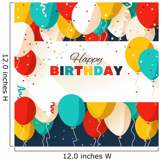 Happy Birthday greeting card in a flat style Wall Mural