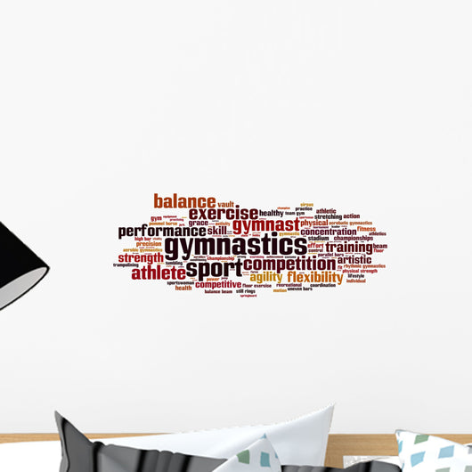 Gymnastics word cloud Wall Decal