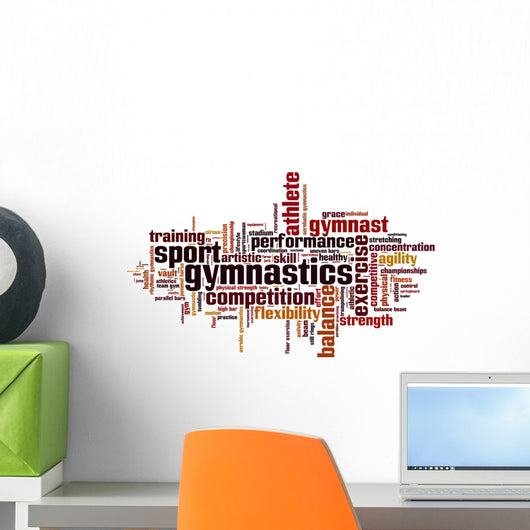 Gymnastics word cloud Wall Decal