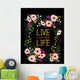 Thankful flower wreath Wall Mural