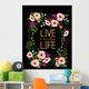 Thankful flower wreath Wall Mural