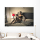 Tattooed girl reading Wall Mural