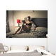 Tattooed girl reading Wall Mural