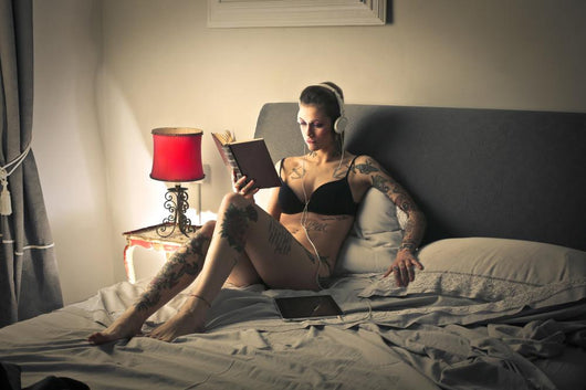 Tattooed Girl Reading Wall Decal