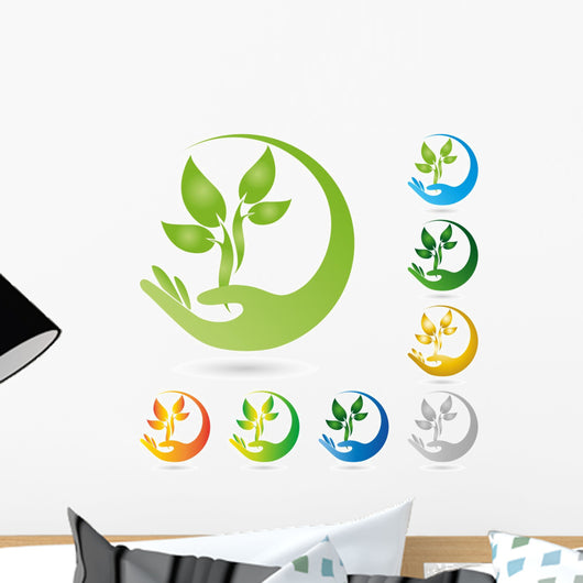 Logo, Pflanze, Blätter, Hand, Heilpraktiker Wall Decal