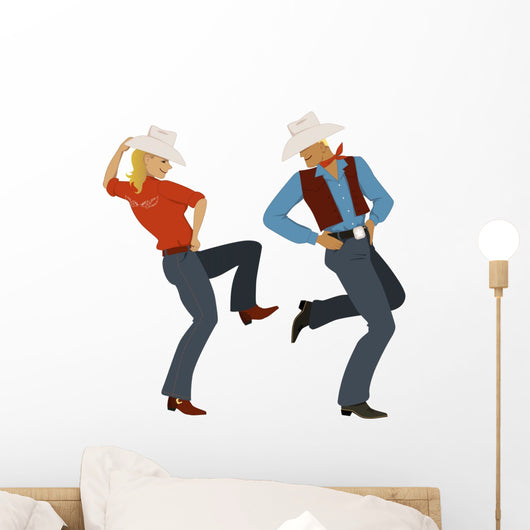 Couple dancing country-western Wall Decal