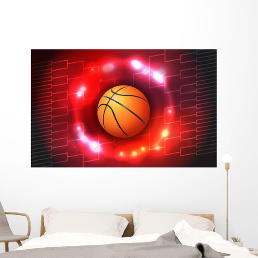 Basketball Tournament Bracket Illustration Wall Mural