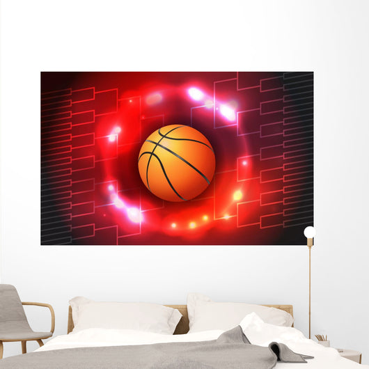 Basketball Tournament Bracket Illustration Wall Mural