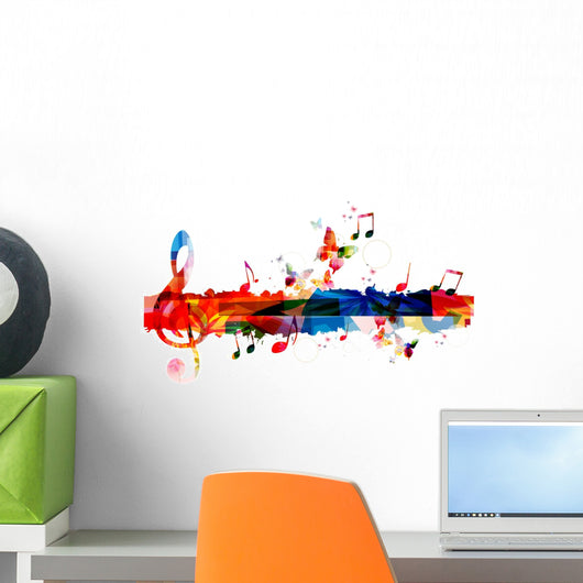 Colorful Rainbow G-clef Wall Decal