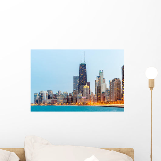 Chicago at dusk Wall Mural
