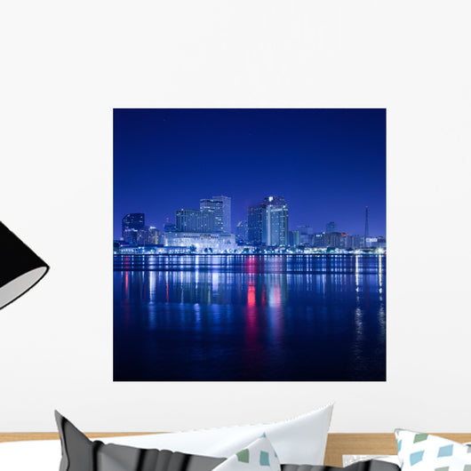New Orleans Skyline at Night Wall Mural
