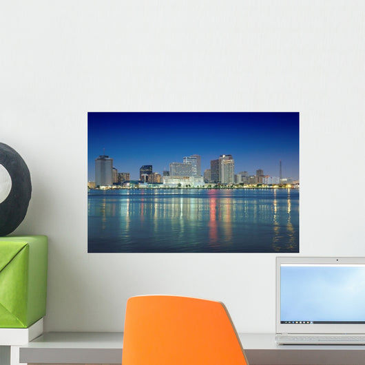 New Orleans Skyline Night Wall Decal
