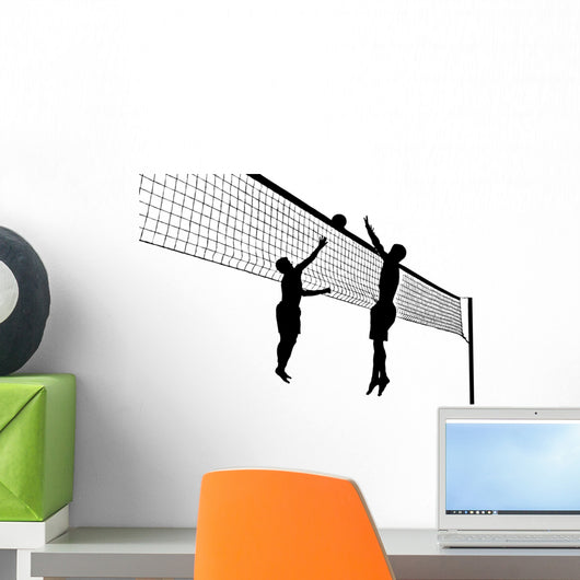 Two Volleyball Players Wall Decal
