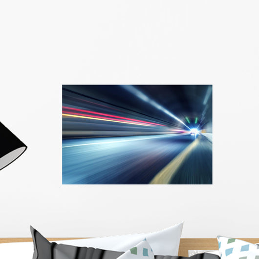 Abstract car in the tunnel trajectory Wall Mural