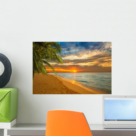 Sunrise Caribbean Beach Wall Decal