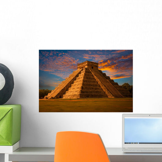 El Castillo of Chichen Itza, mayan pyramid in Yucatan, Mexico Wall Mural