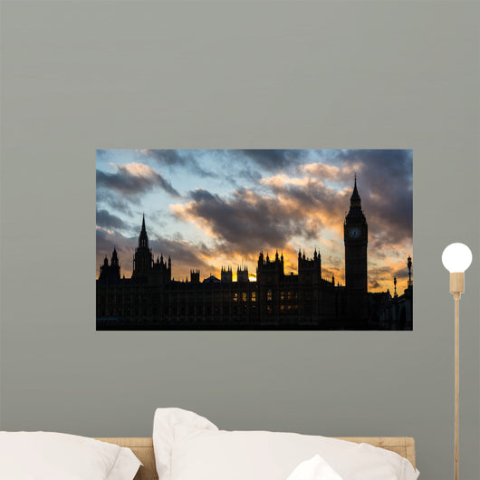 Westminster palace and Big Ben in London at sunset Wall Mural
