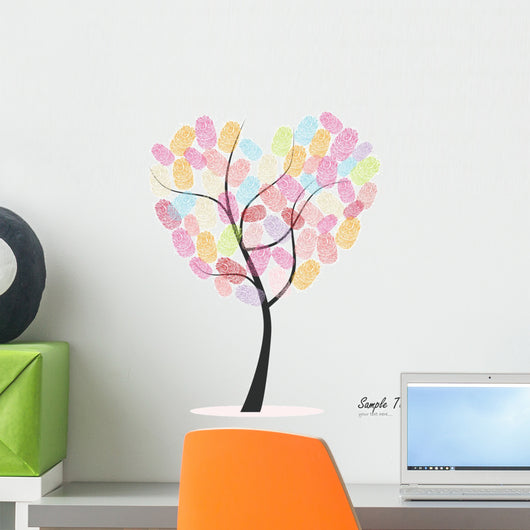 Fingerprints Heart Tree Wall Decal
