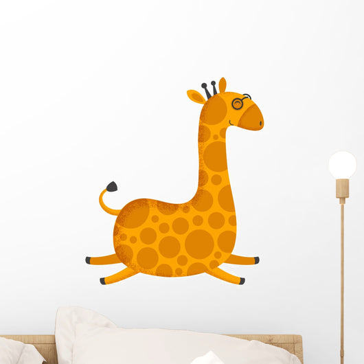 Chubby Jumping Giraffe Wall Mural