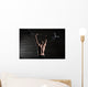 Portrait of a handsome athlete from behind. Athlete raises the b Wall Mural