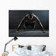 Athlete with a beautiful body and naked torso Wall Mural