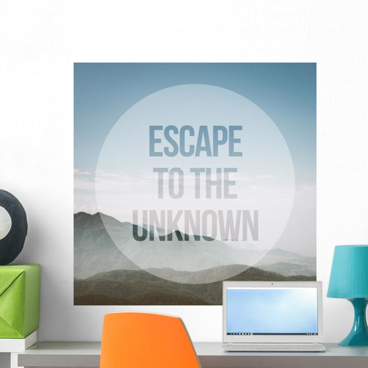 Quote with mountain and sky background Wall Mural