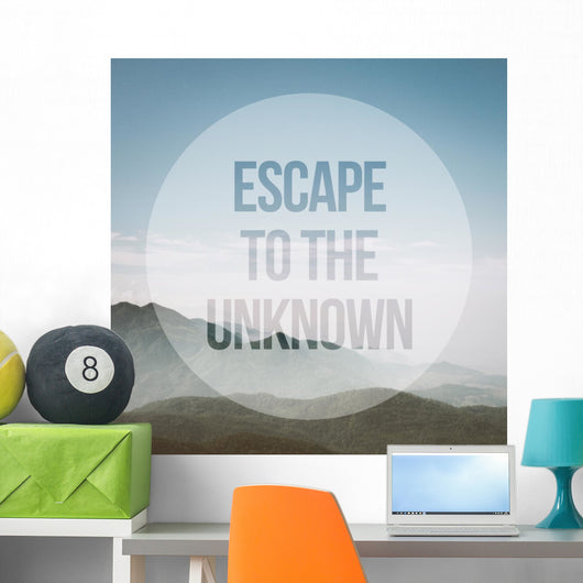 Quote with mountain and sky background Wall Mural