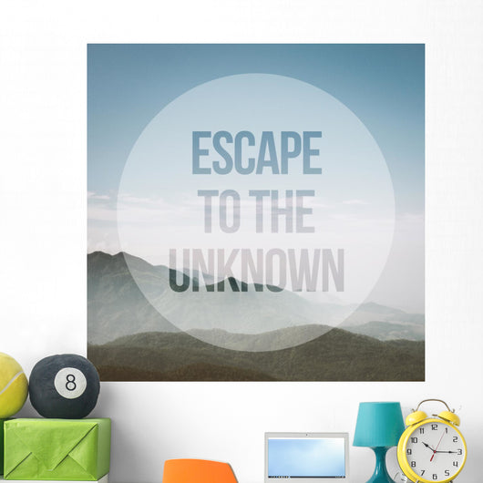 Quote with mountain and sky background Wall Mural