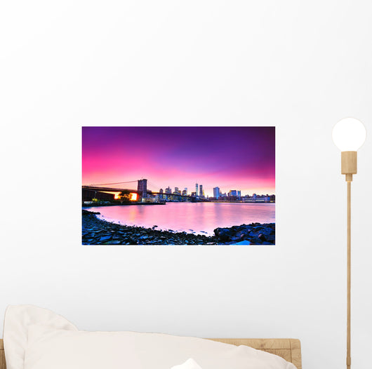 View Of New York City At Dusk Wall Decal