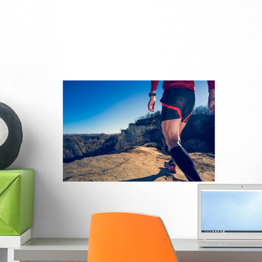 Man doing trail running Wall Mural