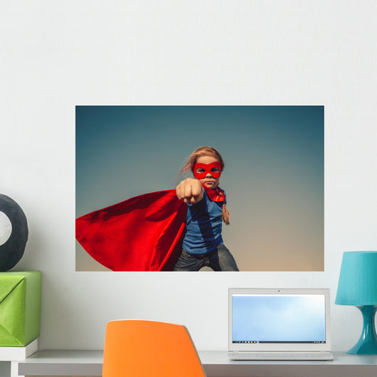 Child superhero portrait Wall Mural