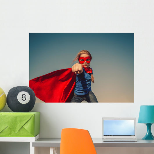 Child superhero portrait Wall Mural