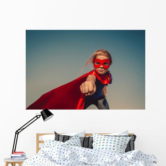 Child superhero portrait Wall Mural