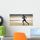 Composite image of pretty fit blonde jogging Wall Mural