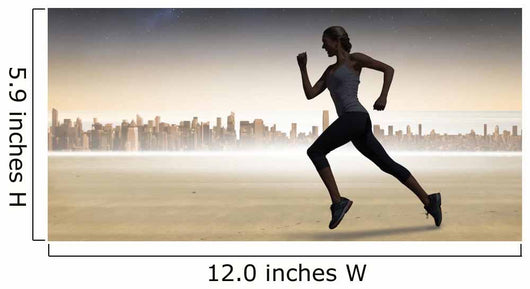 Composite image of pretty fit blonde jogging Wall Mural