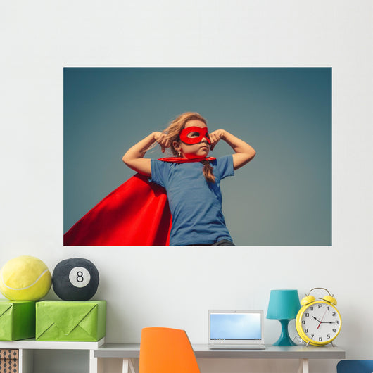 Child superhero portrait Wall Mural