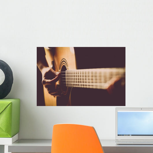 Acoustic Guitar Detail Wall Decal