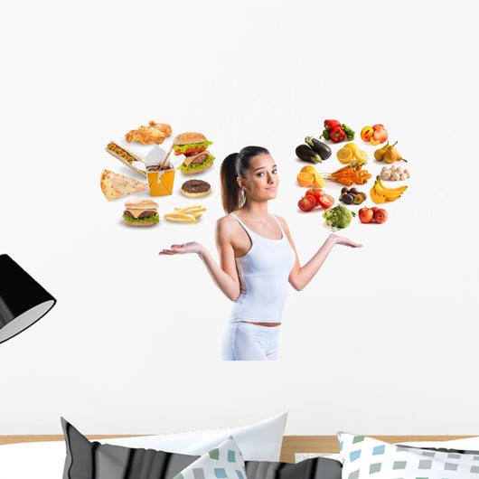 Unhealthy Vs Healthy Food Wall Decal
