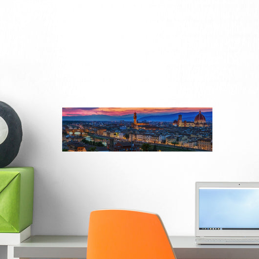 Florence City Sunset Wall Decal Panoramic Wall Decal Design 2