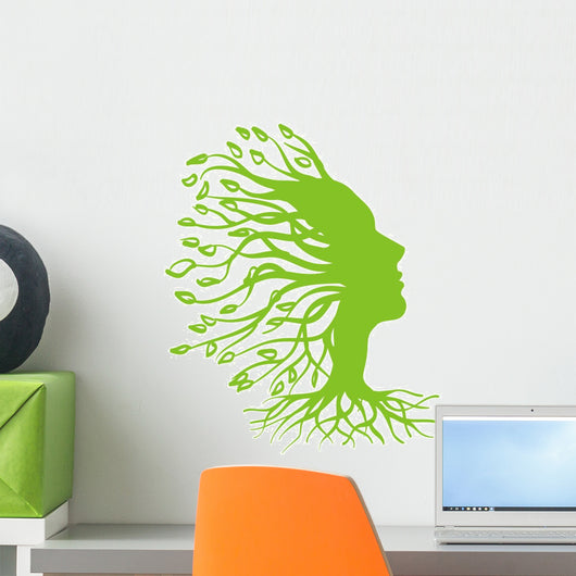 Abstract Green Tree Wall Decal