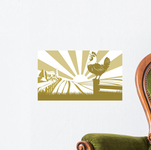 Rooster Farm Field Concept Wall Decal