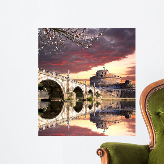 Angel Castle with Bridge Wall Decal