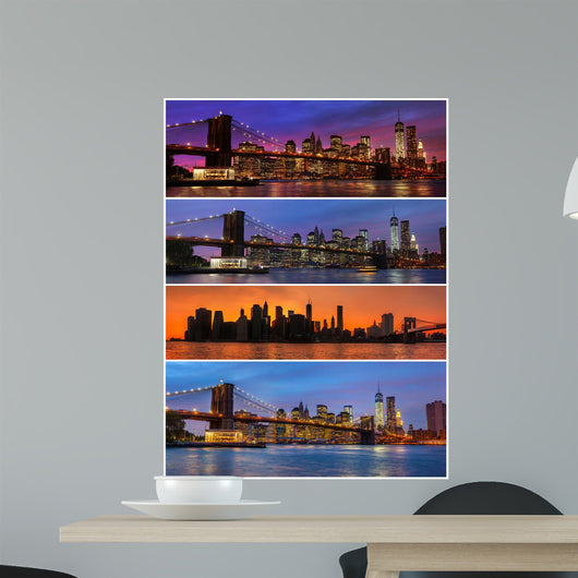 Manhattan with Lights and Wall Decal