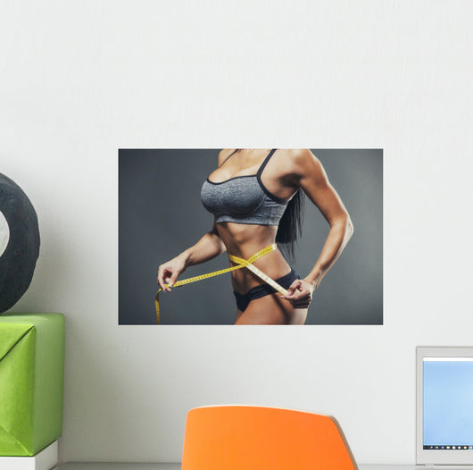 Woman Measuring Her Waist Wall Decal