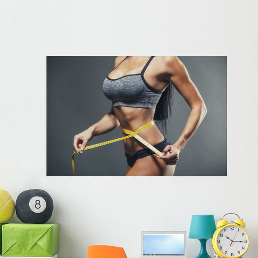 Woman Measuring Her Waist Wall Decal