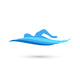 Freestyle Swimmer Silhouette with Wall Decal