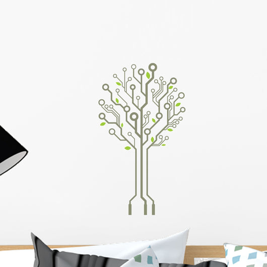 Vector Circuit Board Tree Wall Decal Design 2