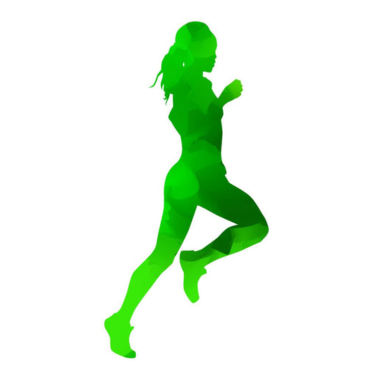 Abstract Green Running Girl Wall Decal