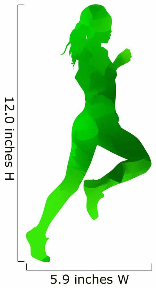 Abstract Green Running Girl Wall Decal